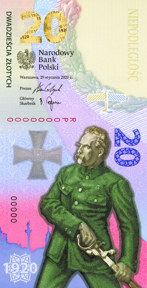 20 zł - banknot kolekcjonerski - Bitwa warszawska 1920 r. - Piłsudski