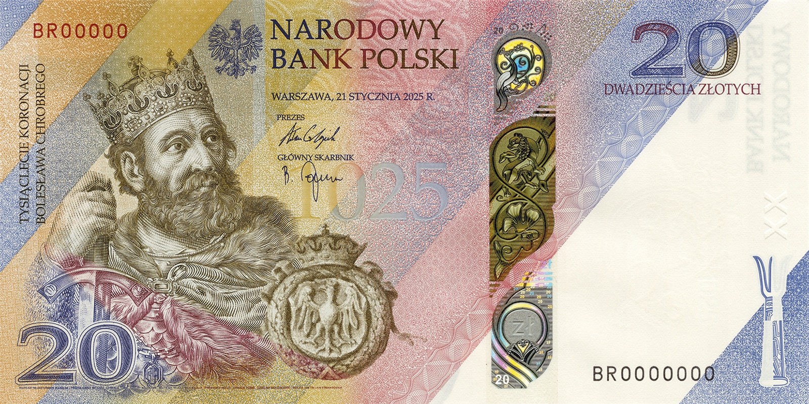 20 zł - banknot kolekcjonerski - Tysiąclecie koronacji Bolesława Chrobrego